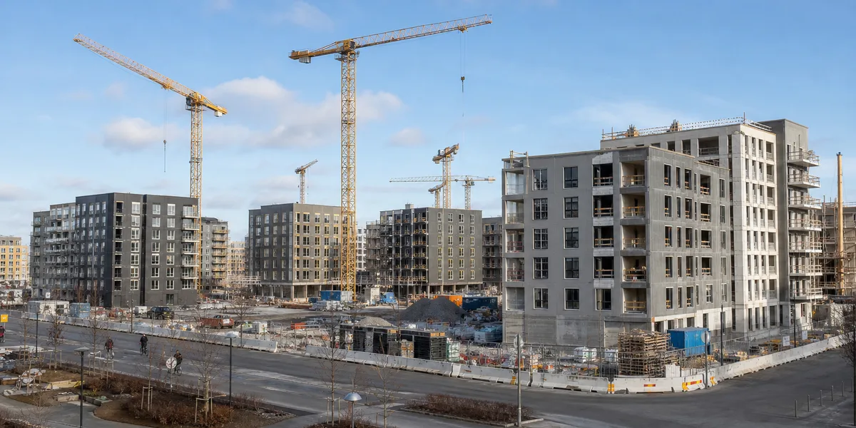 Stadsvy med flerbostadshus