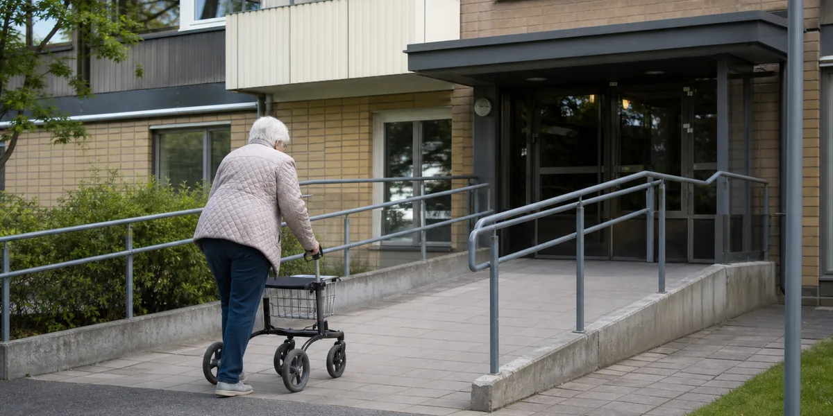 Flerbostadshus med balkonger